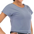 Camisetas de fits de mujer Fit Sports Top Top Cheweck Camisetas abiertas camisas para correr